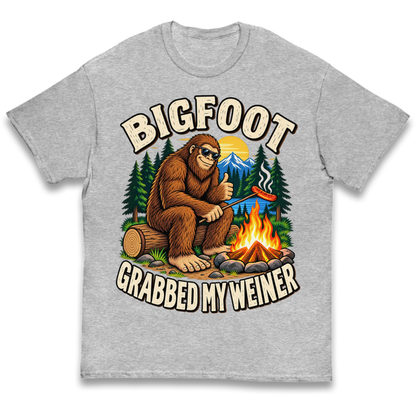 Bigfoot Grabbed My Weiner Camping Kids T-Shirt