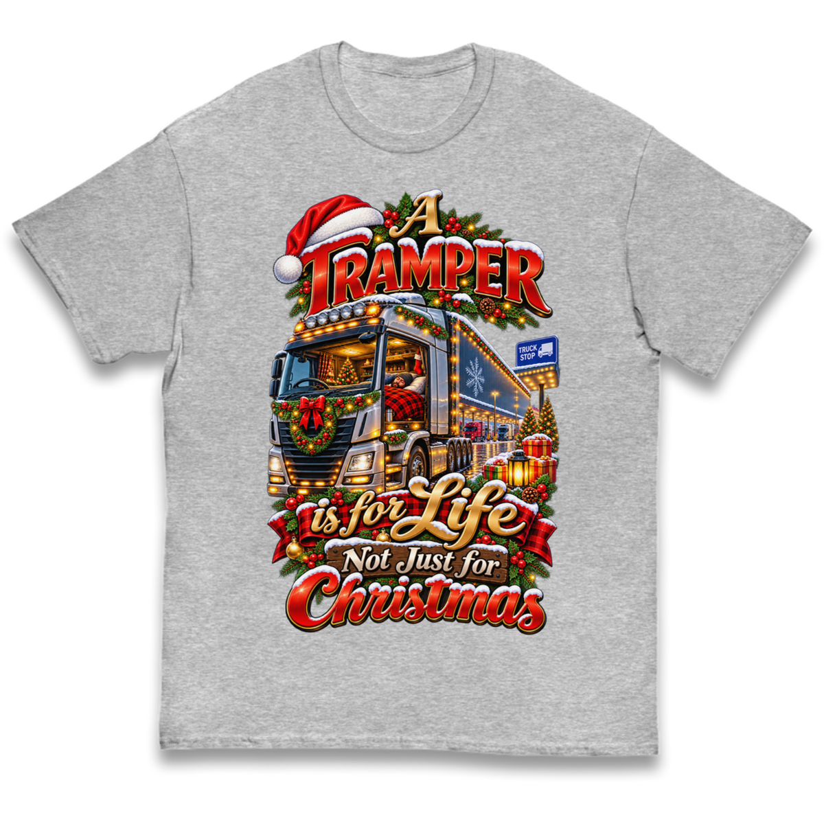 Trucker Christmas Kids T-Shirt
