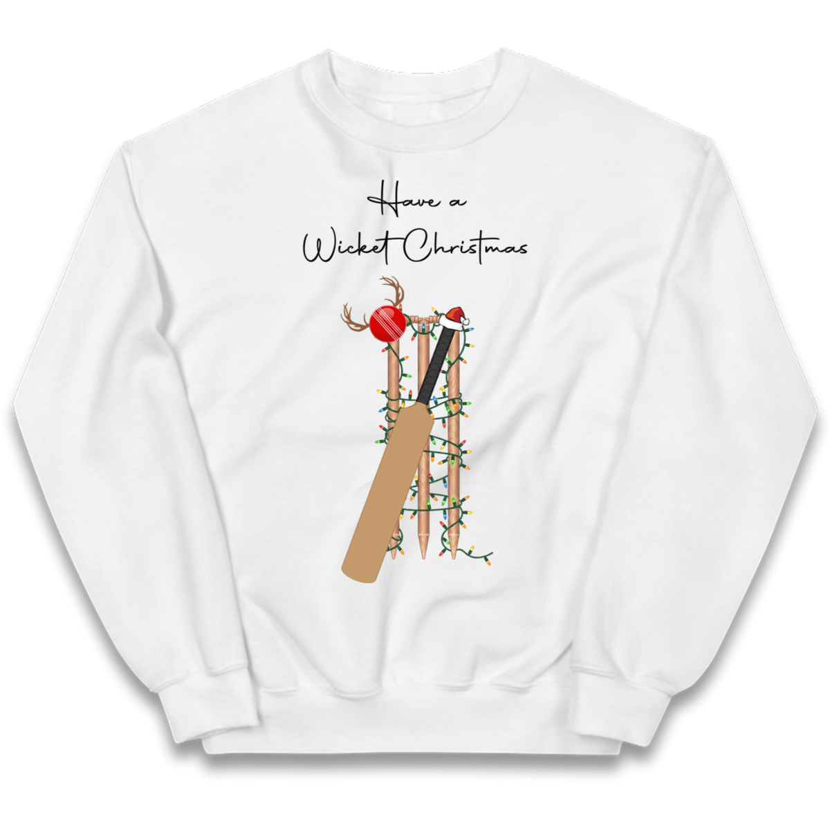 Cricket Bat Graphic Christmas Kids Jumper