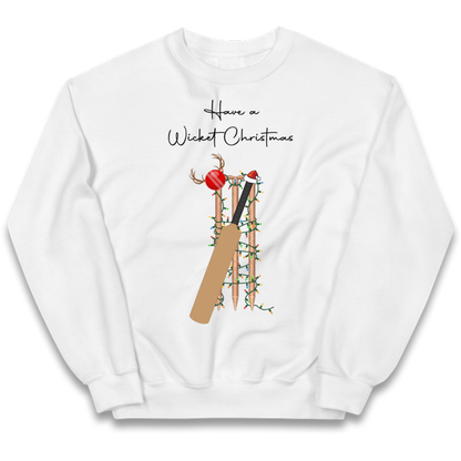 Cricket Bat Graphic Christmas Kids Jumper