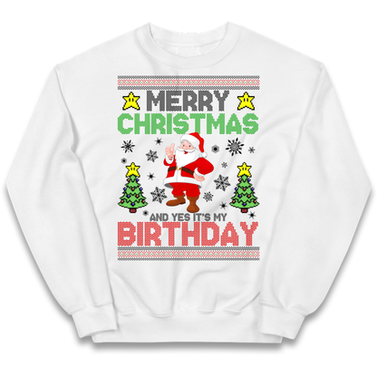 Santa birthday design Kids Jumper
