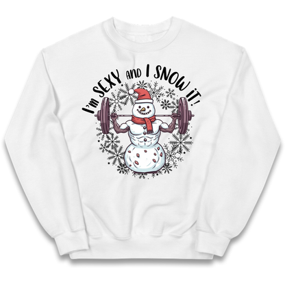 Gym Snowman Graphic Christmas Kids Jumper