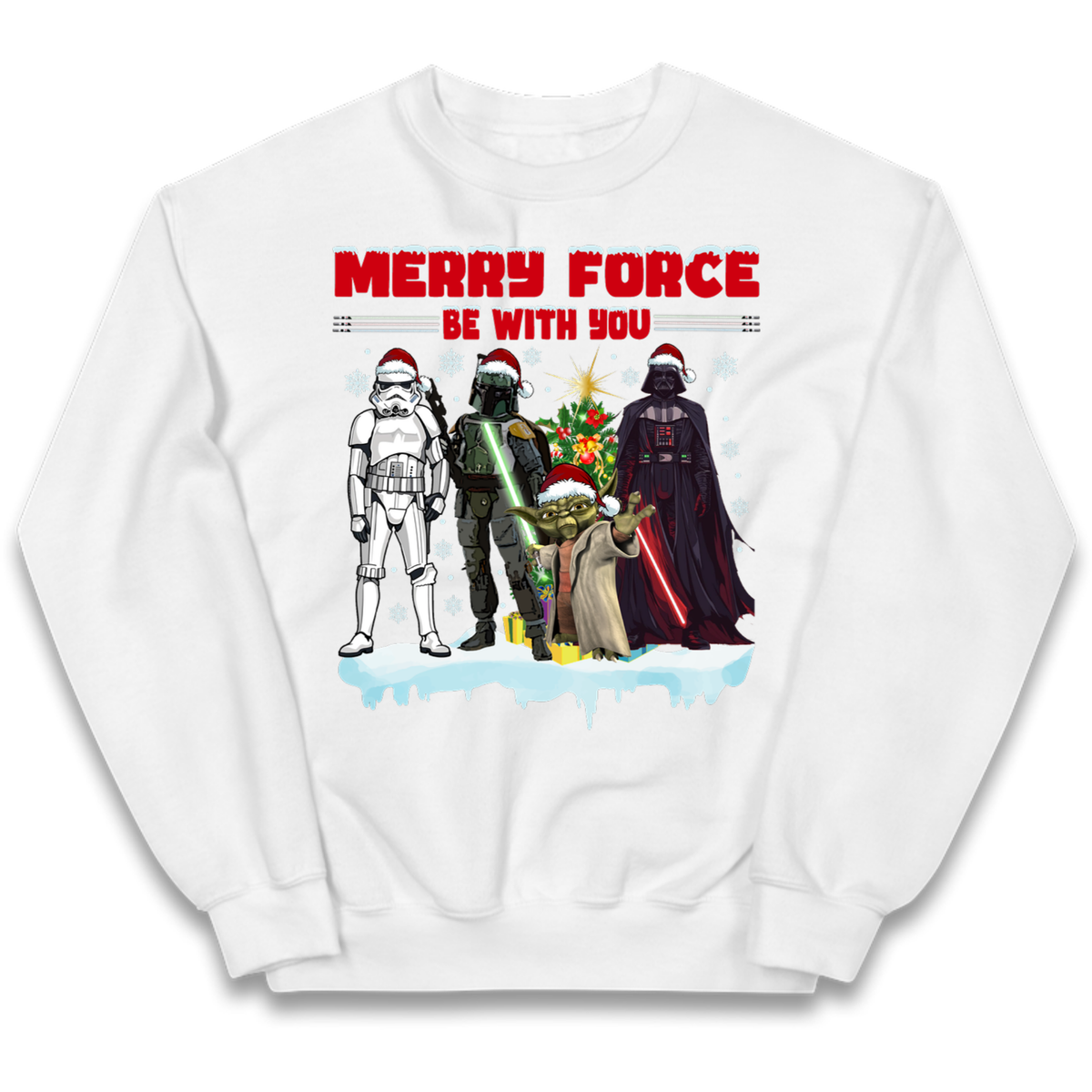 Merry Force Be With You Christmas Kids Jumper