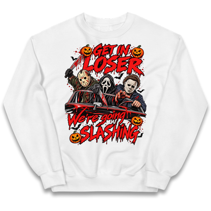 Retro Horror Movie Halloween Slasher Villains Kids Jumper