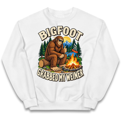 Bigfoot Grabbed My Weiner Camping Kids Jumper