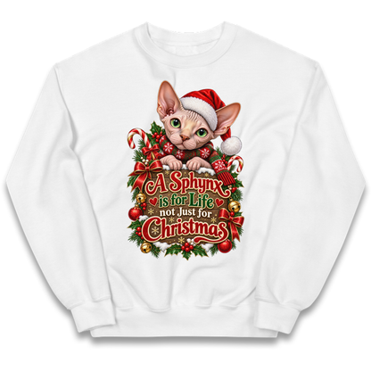 Sphynx Cat Christmas Kids Jumper