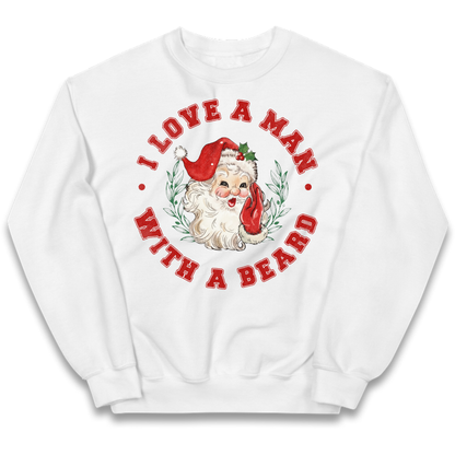 I Love A Man With A Beard Kids Jumper