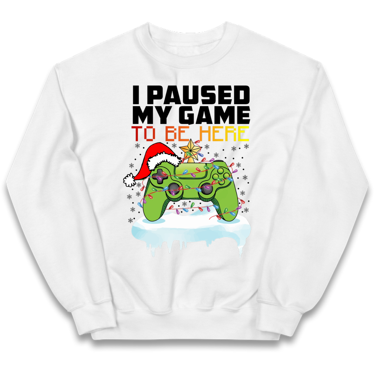 I Paused My Game Christmas Kids Jumper