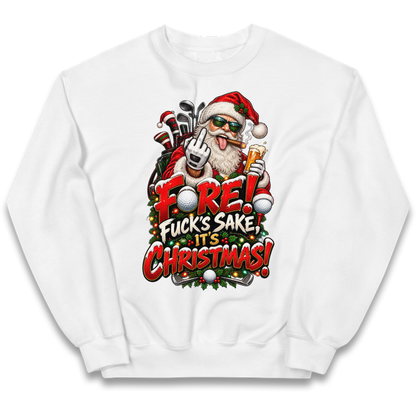 Rude Golf Christmas Kids Jumper