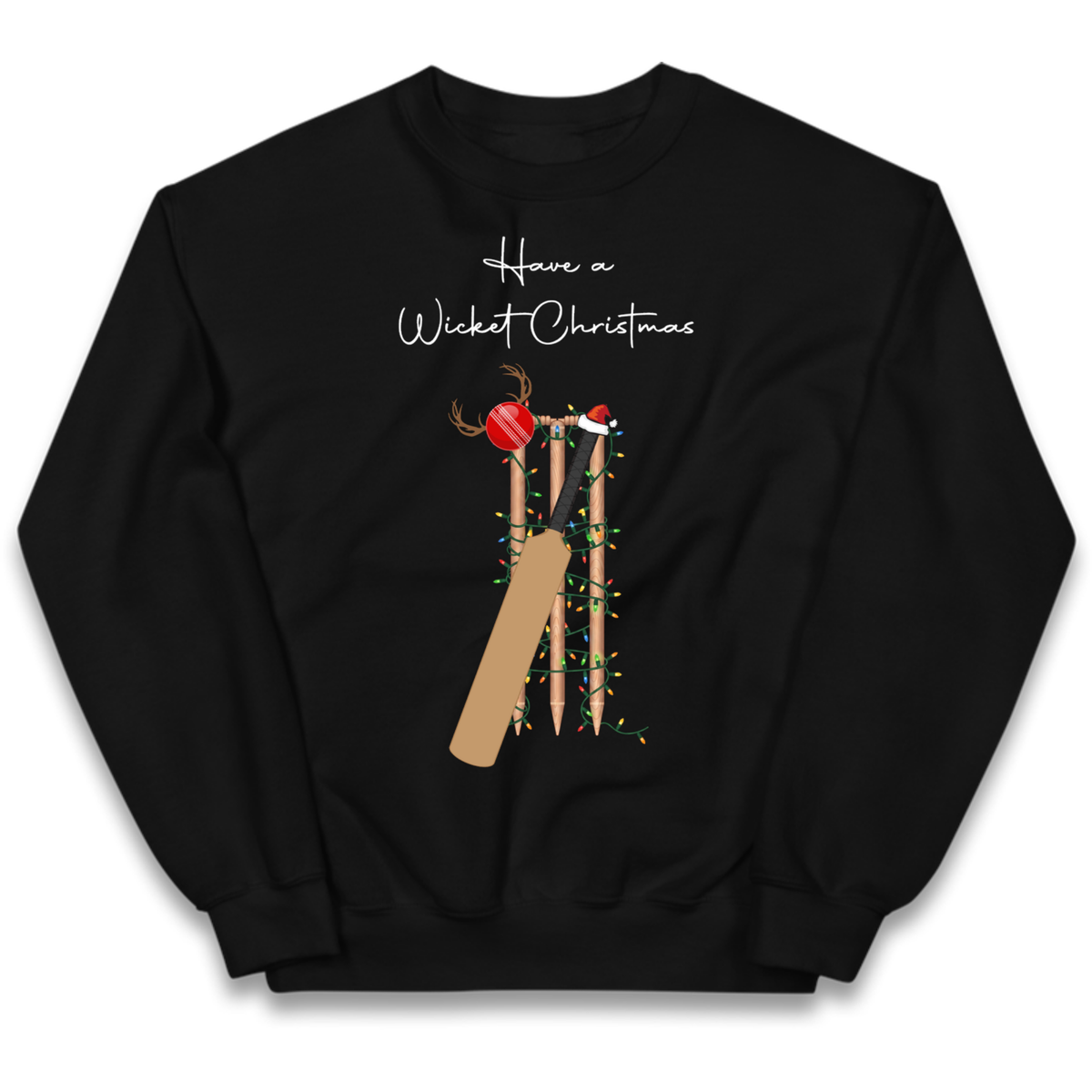 Cricket Bat Graphic Christmas Kids Jumper