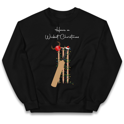 Cricket Bat Graphic Christmas Kids Jumper