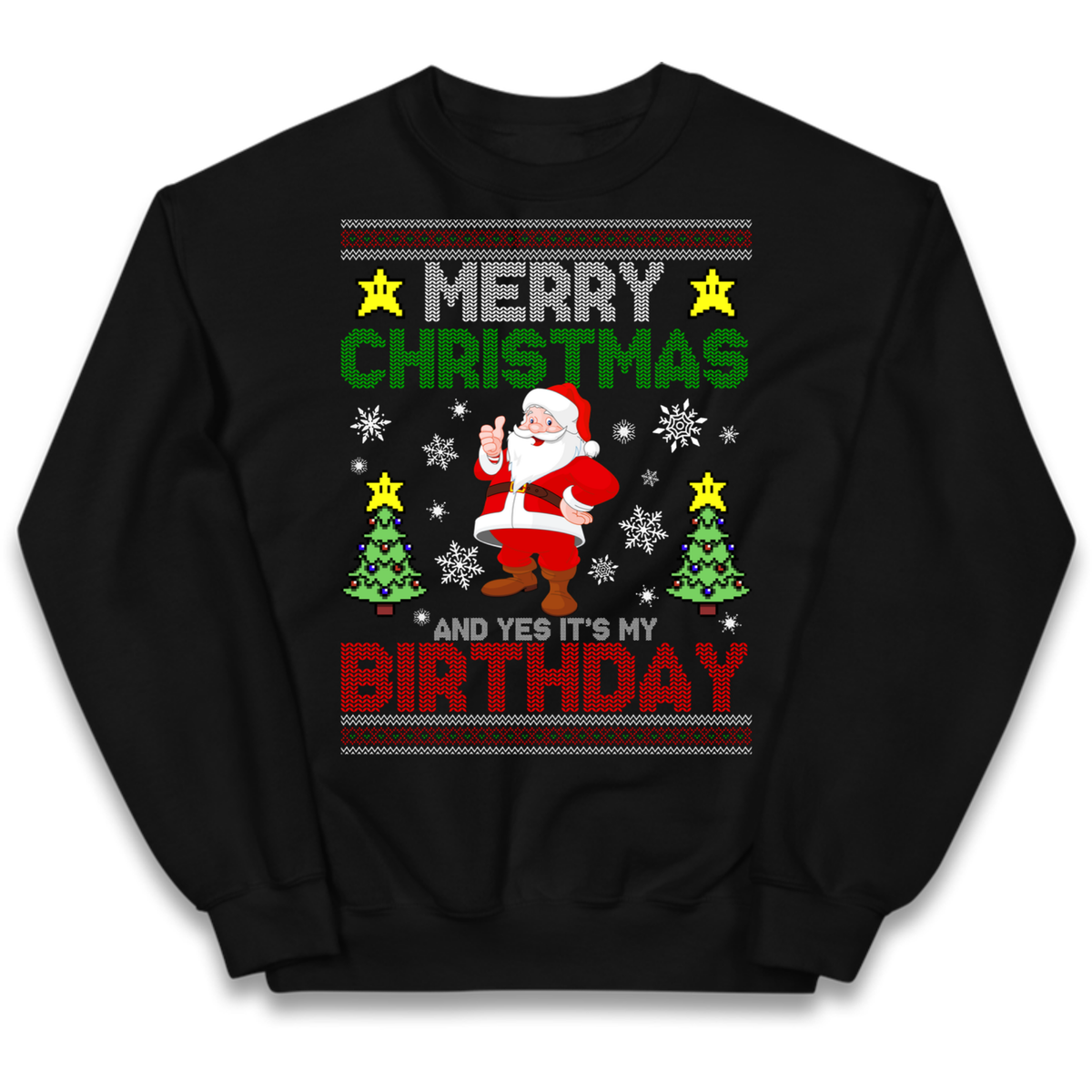 Santa birthday design Kids Jumper