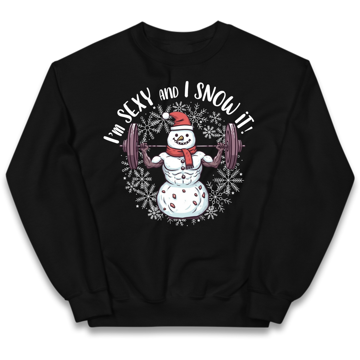 Gym Snowman Graphic Christmas Kids Jumper