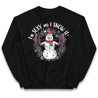 Gym Snowman Graphic Christmas Kids Jumper