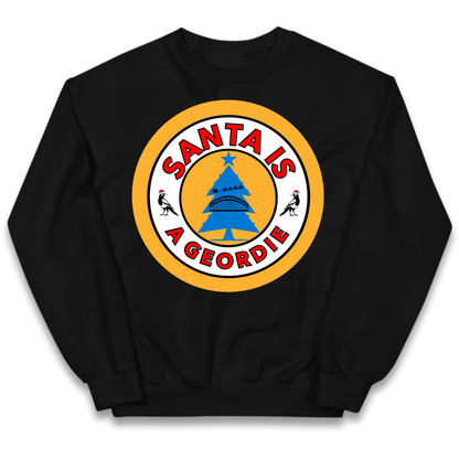 Geordie Santa  Christmas Kids Jumper