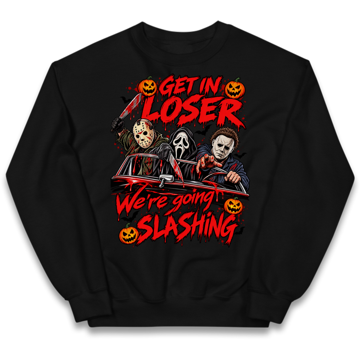Retro Horror Movie Halloween Slasher Villains Kids Jumper
