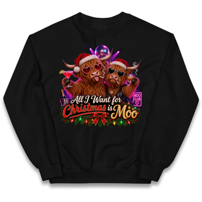 Highland Cow Christmas Kids Jumper