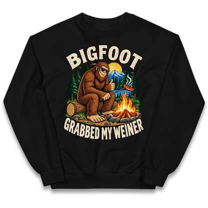Bigfoot Grabbed My Weiner Camping Kids Jumper