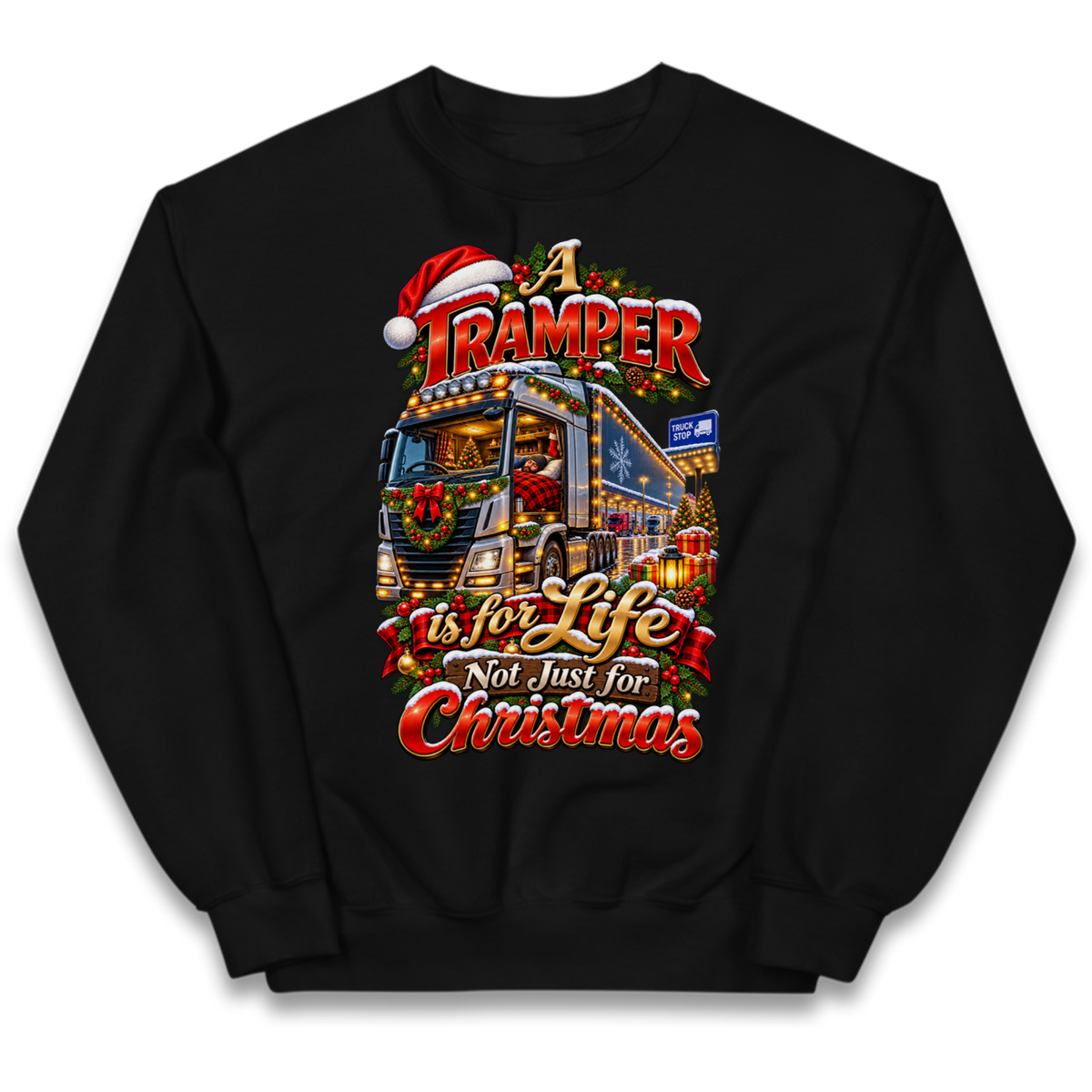 Trucker Christmas Kids Jumper