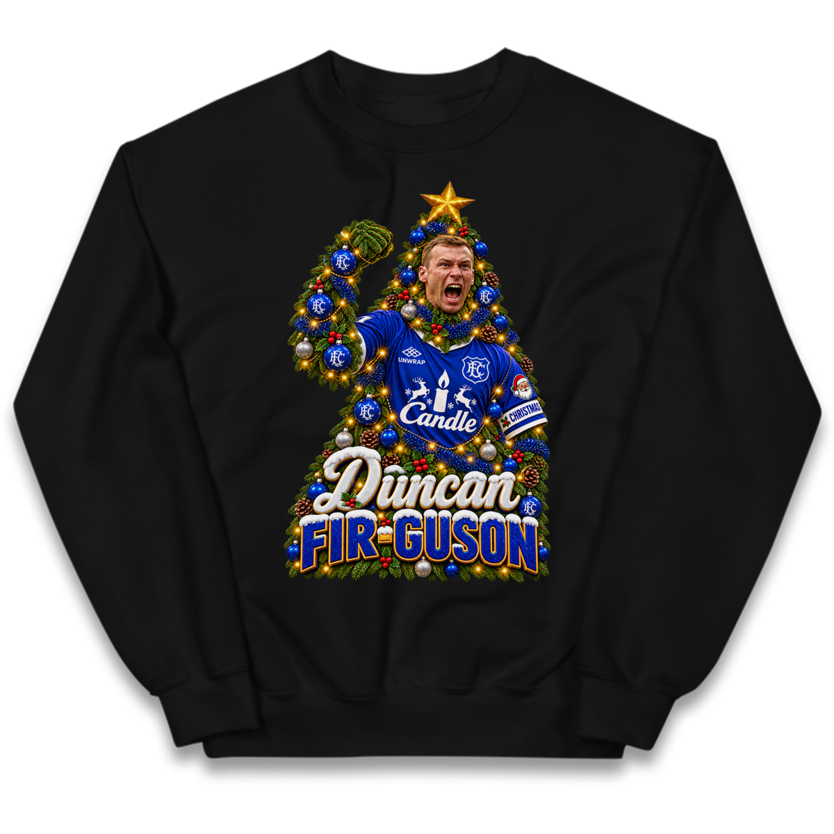 Duncan Ferguson Everton Christmas Kids Jumper