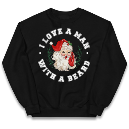 I Love A Man With A Beard Kids Jumper