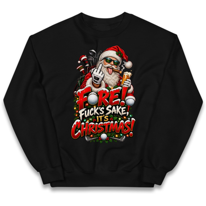 Rude Golf Christmas Kids Jumper