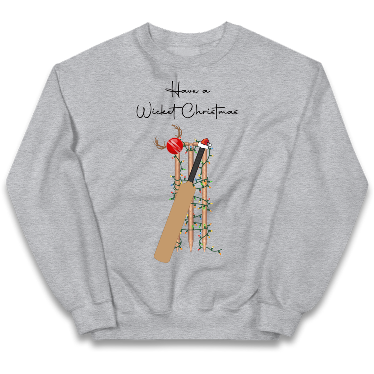 Cricket Bat Graphic Christmas Kids Jumper