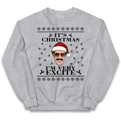 I Very Excite Christmas Kids Jumper