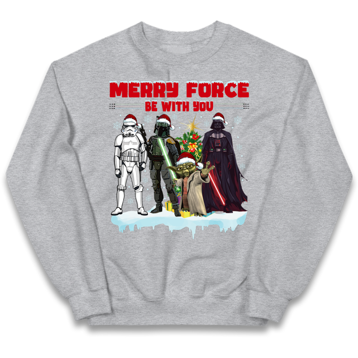 Merry Force Be With You Christmas Kids Jumper