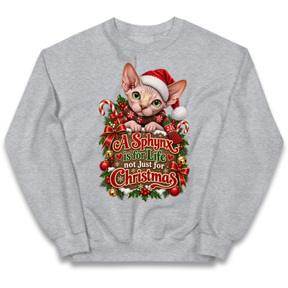 Sphynx Cat Christmas Kids Jumper