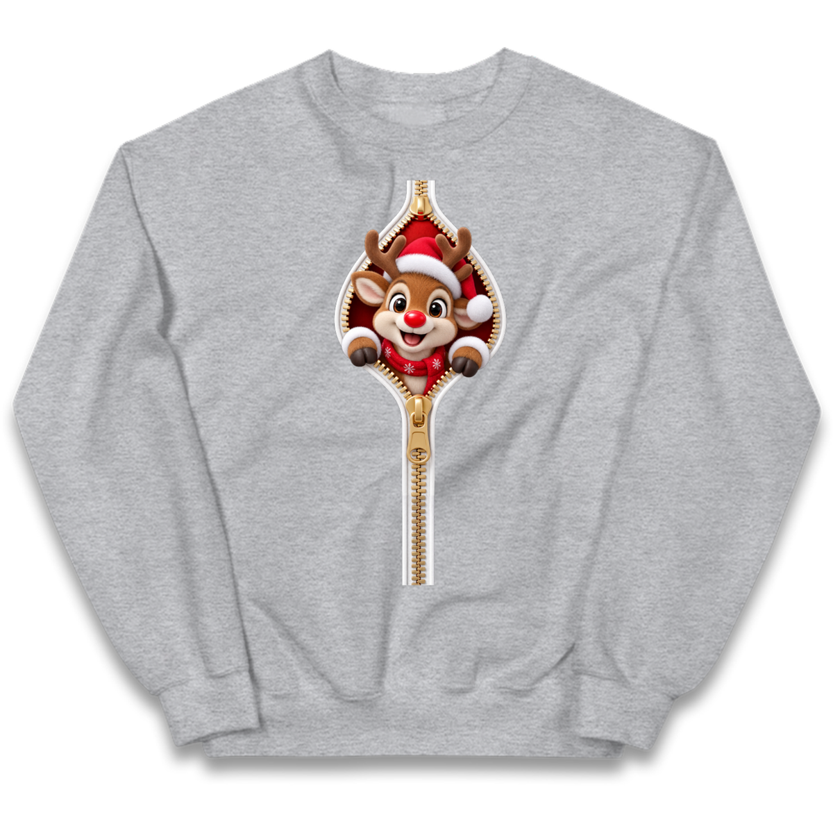 Reindeer Zip Christmas Kids Jumper