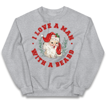 I Love A Man With A Beard Kids Jumper