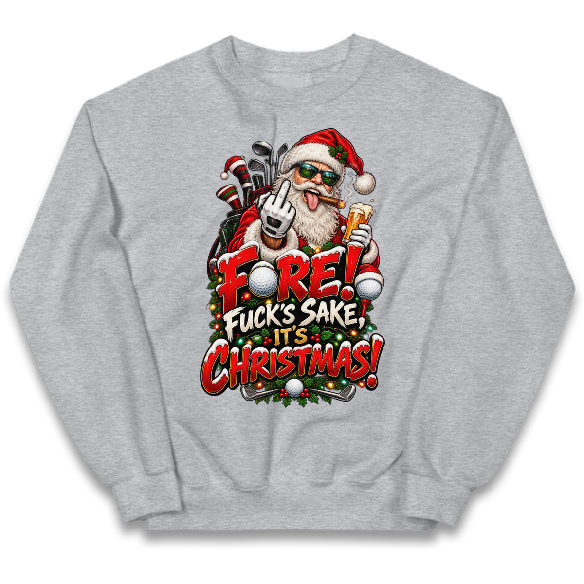 Rude Golf Christmas Kids Jumper
