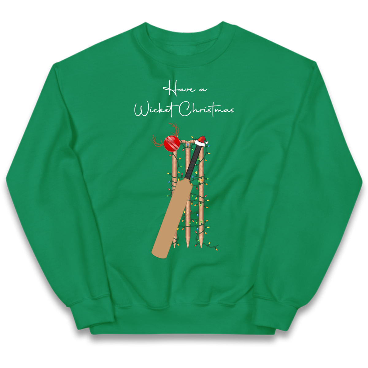 Cricket Bat Graphic Christmas Kids Jumper