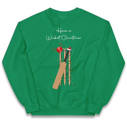Cricket Bat Graphic Christmas Kids Jumper