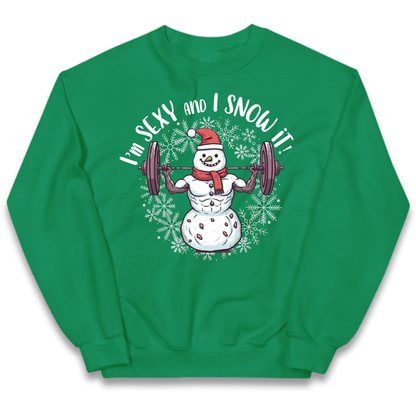 Gym Snowman Graphic Christmas Kids Jumper