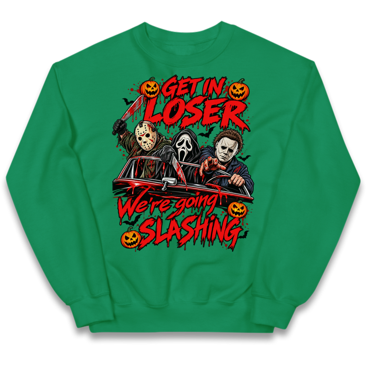 Retro Horror Movie Halloween Slasher Villains Kids Jumper