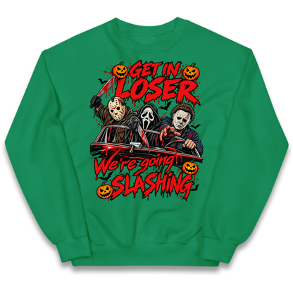 Retro Horror Movie Halloween Slasher Villains Kids Jumper
