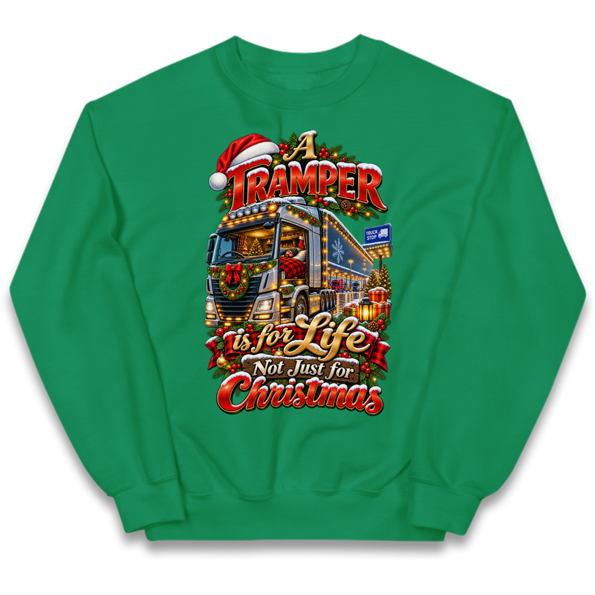 Trucker Christmas Kids Jumper