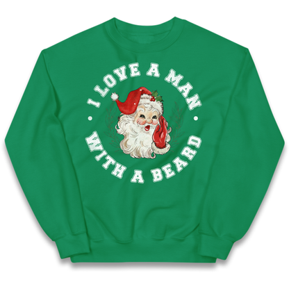I Love A Man With A Beard Kids Jumper