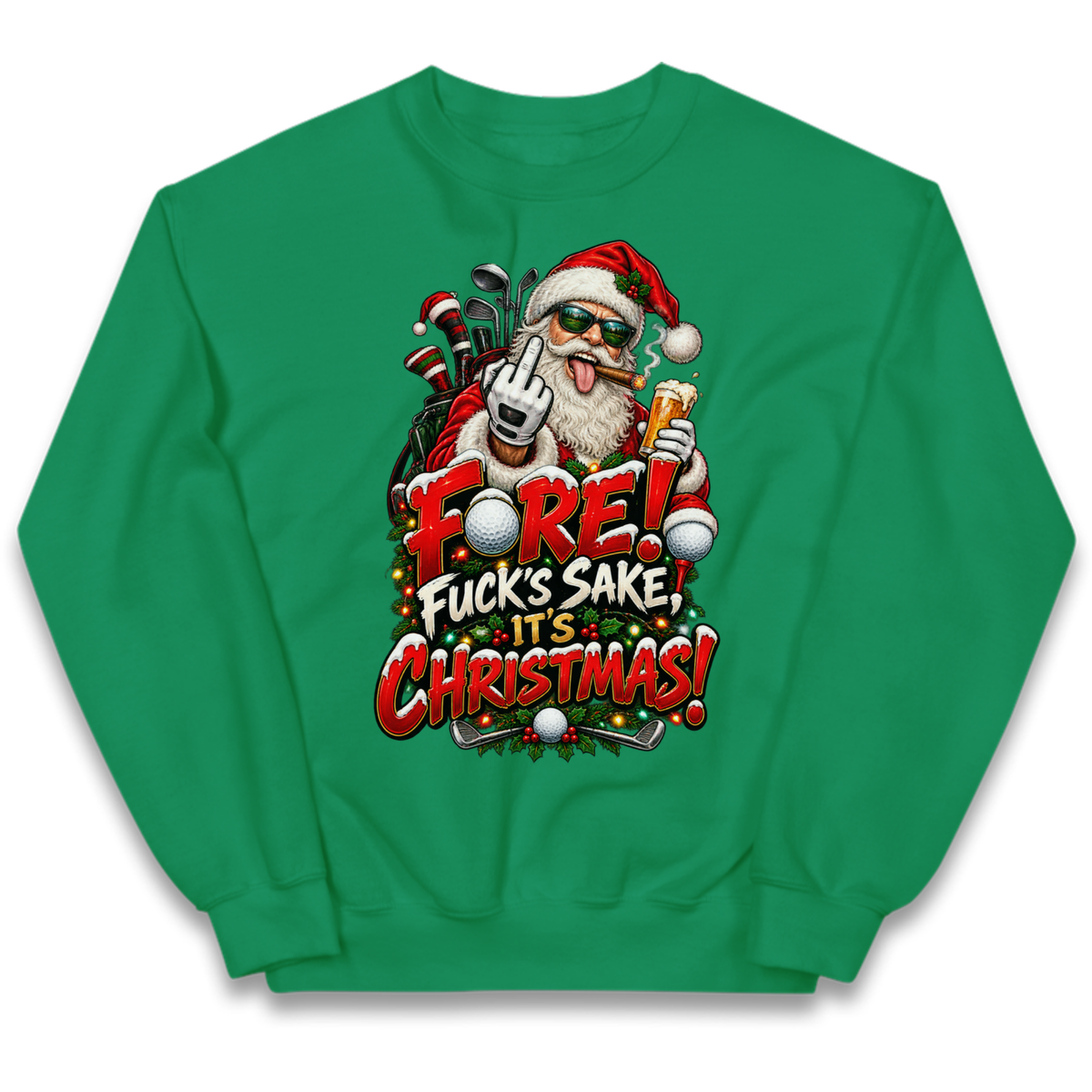 Rude Golf Christmas Kids Jumper
