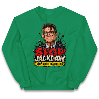 Stop Jackdaw Stop North Sea Drilling Andy Burnham Kids Jumper