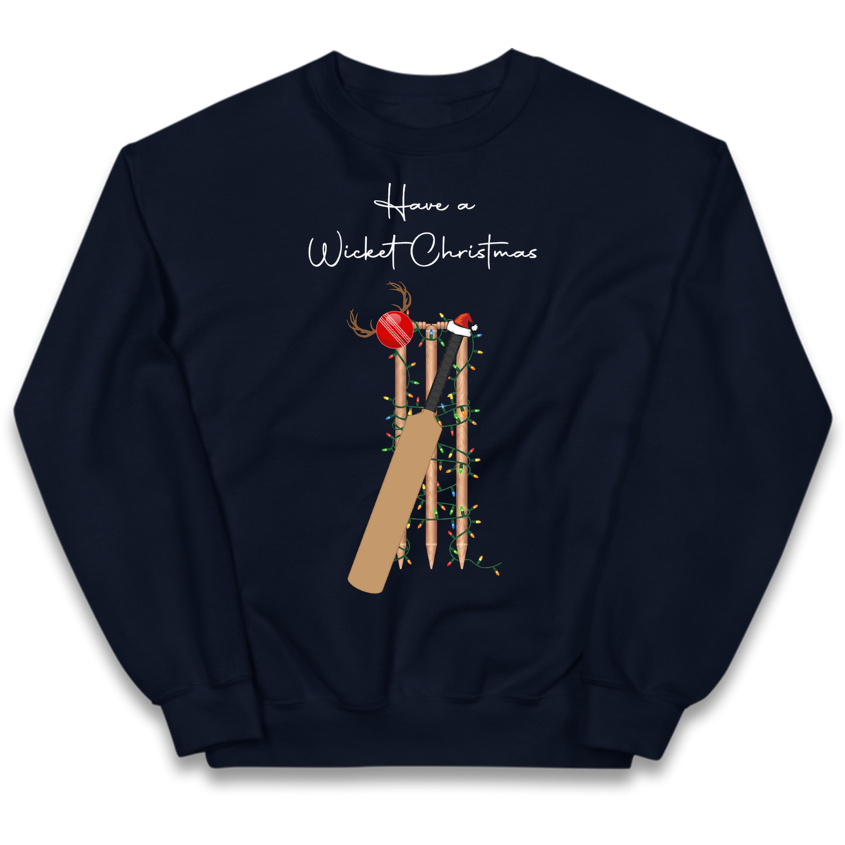 Cricket Bat Graphic Christmas Kids Jumper