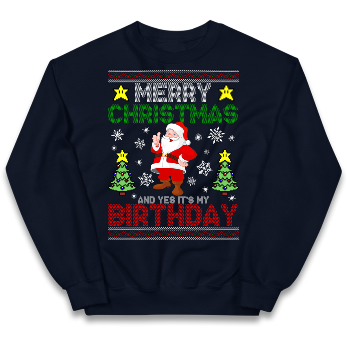 Santa birthday design Kids Jumper