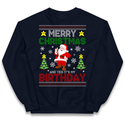 Santa birthday design Kids Jumper