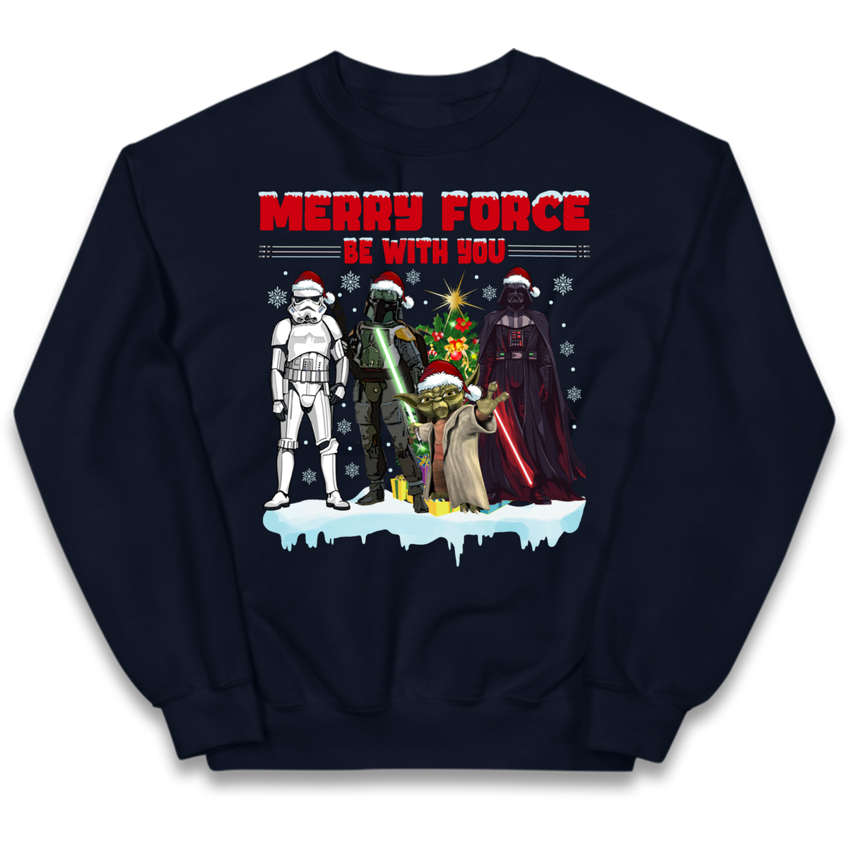Merry Force Be With You Christmas Kids Jumper