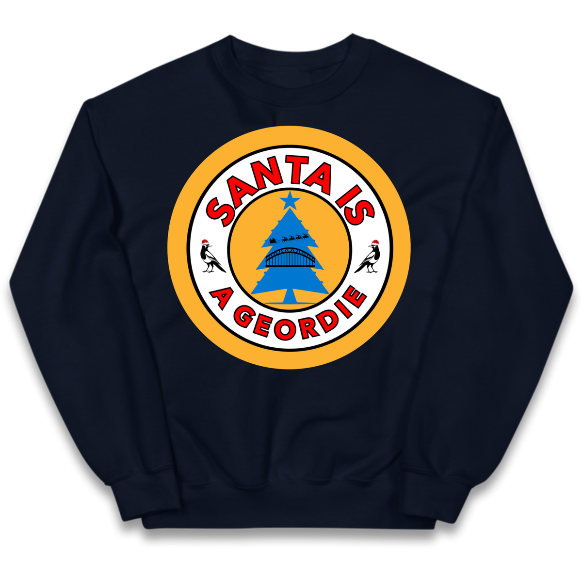 Geordie Santa  Christmas Kids Jumper