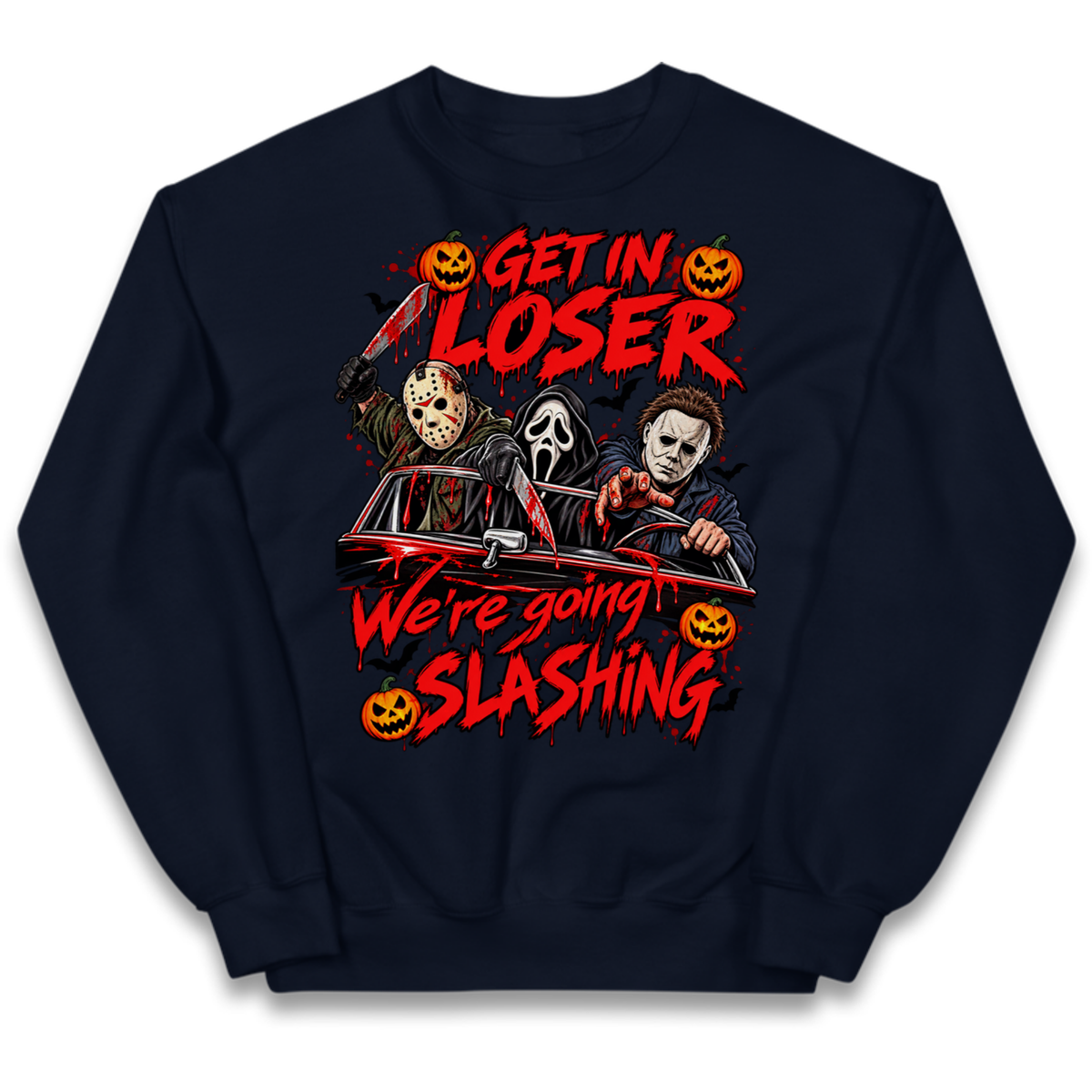 Retro Horror Movie Halloween Slasher Villains Kids Jumper