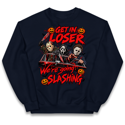 Retro Horror Movie Halloween Slasher Villains Kids Jumper
