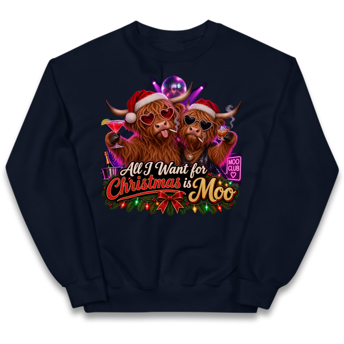 Highland Cow Christmas Kids Jumper